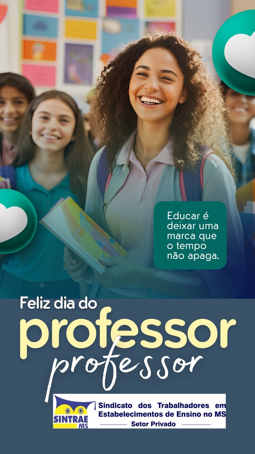 Instagram Post Dia do Professor Moderno Verde e Amarelo